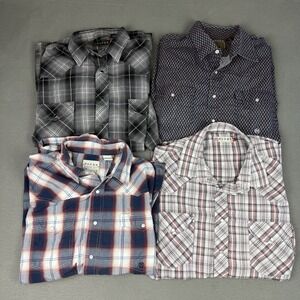 ROPER Western Shirts Men's XL Pearl Snap Long Sleeve Work Ranch LOT OF 4